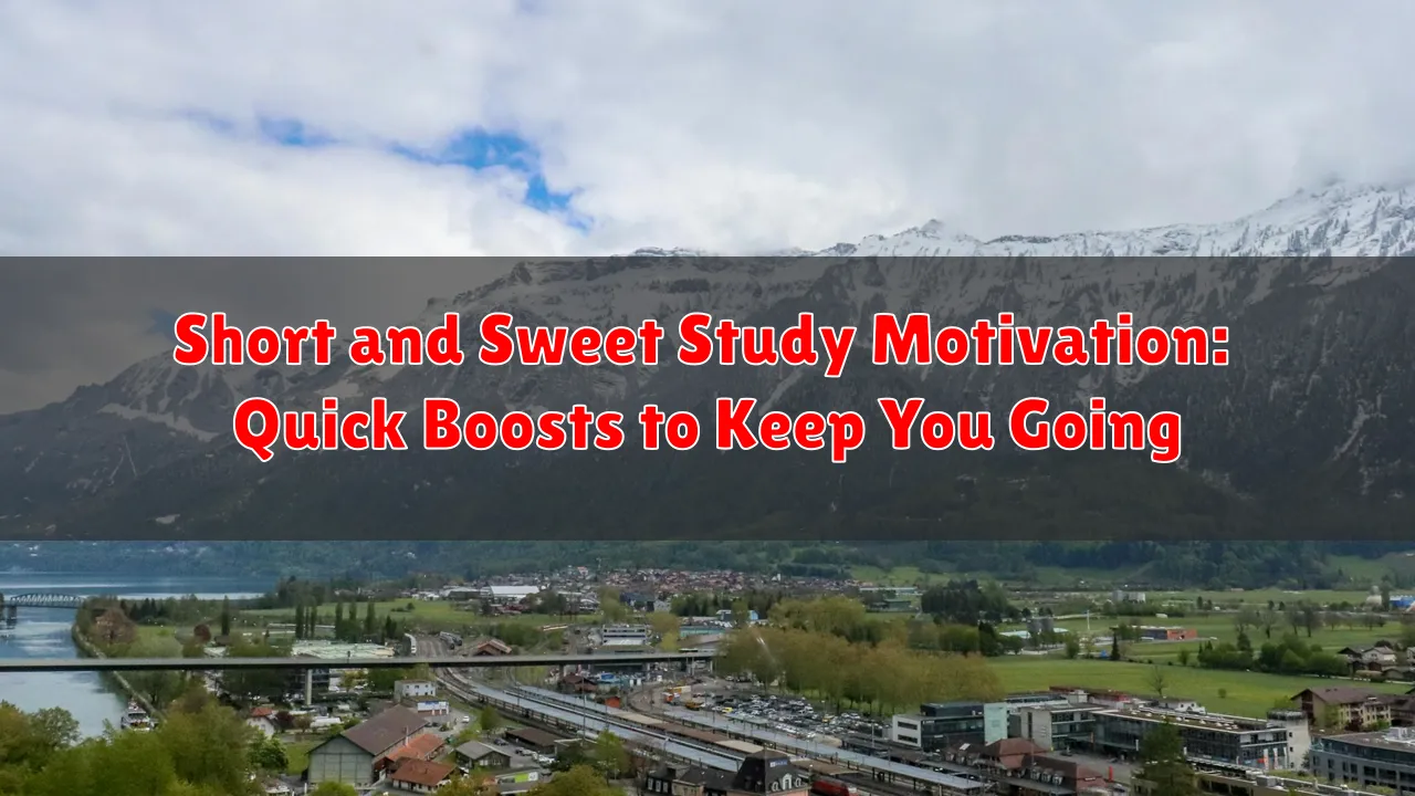 Short and Sweet Study Motivation: Quick Boosts to Keep You Going